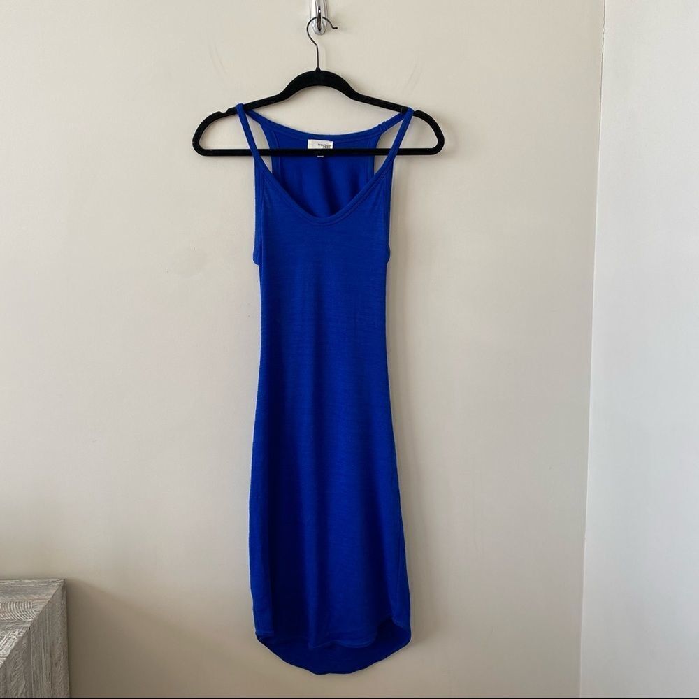 Aritiza-Wilfred Free Blue Yasmin Split Back Bodycon Mini Dress (XS)